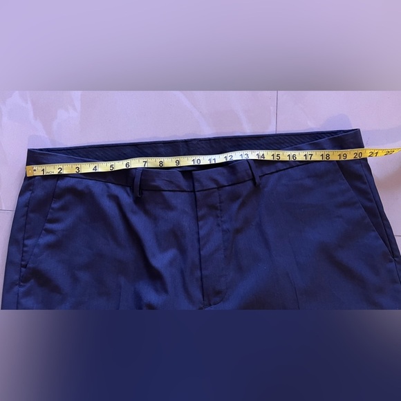 Calvin Klein Wool/Spandex Pants. Blue/ Black Stripes 40X32 Men Pockets - Picture 9 of 16